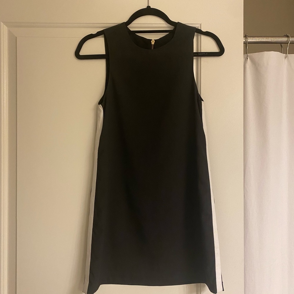 Naven Black Dress with White Tuxedo Stripe